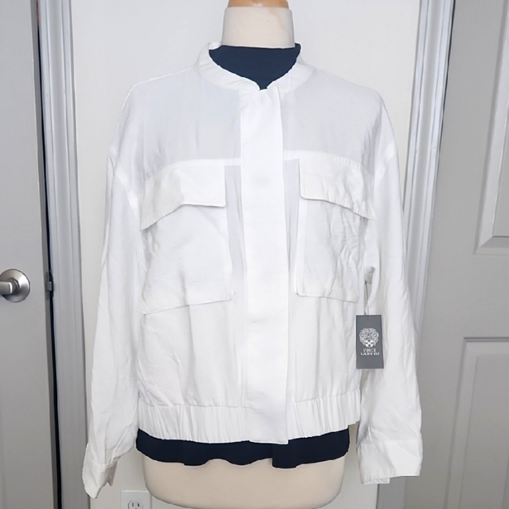 Vince Camuto White Long-Sleeve Jacket XL